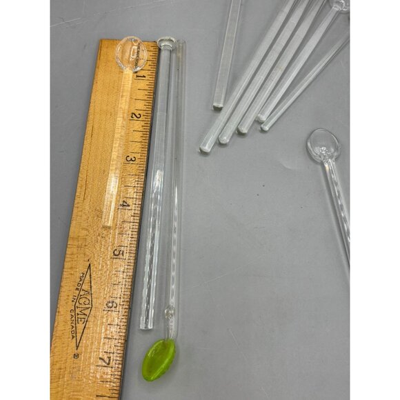 Vintage Glass Swizzle Sticks & Spoons- Set Of 10 For Cocktails & Beverages - Picture 6 of 6